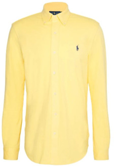 Ralph Lauren Lichtgewicht katoenen piqué overhemd Ralph Lauren , Yellow , Heren - 2XL