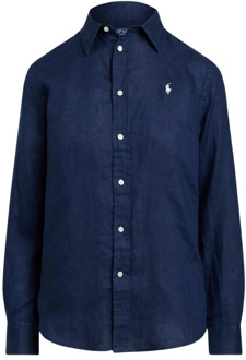 Ralph Lauren Linnen overhemd met relaxte pasvorm Polo Ralph Lauren , Blue , Dames - L,Xs