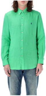 Ralph Lauren Linnen Overhemd Ralph Lauren , Green , Heren - Xl,S