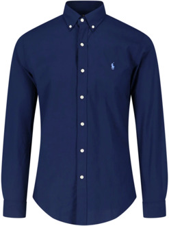 Ralph Lauren Logo Polo Shirt Slim-Fit Button-Down Ralph Lauren , Blue , Heren - 2Xl,Xl,L,M,S