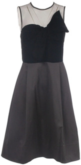 Ralph Lauren Mouwloze jurk met tule en fluwelen lijfje Ralph Lauren , Black , Dames - S,Xs