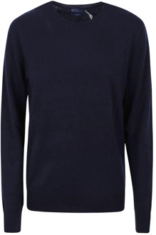 Ralph Lauren Navy Langemouw Pullover Polo Ralph Lauren , Blue , Dames - L,Xs