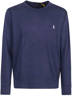 Ralph Lauren Navy Terry Sweatshirt Polo Ralph Lauren , Blue , Heren - 2Xl,Xl,L