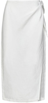 Ralph Lauren Nevis Linen Wrap Midi Skirt Ralph Lauren , White , Dames