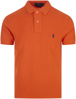 Ralph Lauren Oranje Poloshirt Amerikaanse Stijl Ralph Lauren , Orange , Heren - 2Xl,Xl,L,M,S