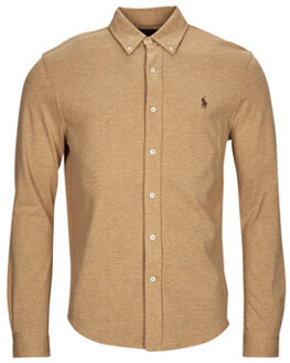 Ralph Lauren Overhemd Lange Mouw Polo Ralph Lauren CHEMISE AJUSTEE COL BOUTONNE EN POLO FEATHERWEIGHT" Beige - S, M, L, XL