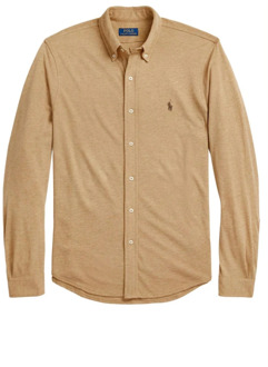 Ralph Lauren Overhemd Lange Mouw Polo Ralph Lauren CHEMISE AJUSTEE COL BOUTONNE EN POLO FEATHERWEIGHT" Beige - S, M, L, XL