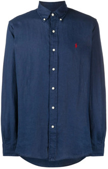 Ralph Lauren Overhemd Lange Mouw Polo Ralph Lauren CHEMISE COUPE DROITE EN LIN" Marine - S, M, L, XL