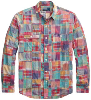 Ralph Lauren Patchwork Check Shirt Klassieke Kraag Ralph Lauren , Multicolor , Heren - L,M,S