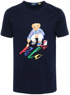 Ralph Lauren Polo Bear Logo Katoenen T-Shirt Ralph Lauren , Blue , Heren