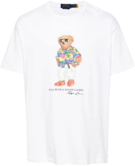 Ralph Lauren Polo Bear Wit T-shirt Ralph Lauren , White , Heren - Xl,L,S