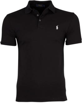 Ralph Lauren polo slim fit zwart stretch mesh