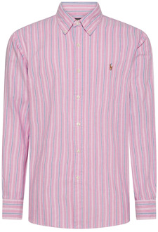 Ralph Lauren Roze Lange Mouw Sportshirt Polo Ralph Lauren , Multicolor , Heren - Xl,L,M,S