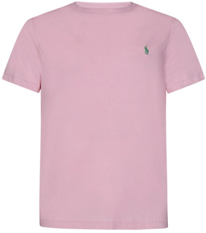Ralph Lauren Roze Ribgebreide T-shirts en Polos Polo Ralph Lauren , Pink , Heren - 2Xl,Xl,L,M,S