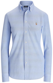 Ralph Lauren Skinny Lange Mouw Polo Shirt Ralph Lauren , Blue , Dames - M,S,Xs