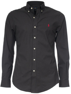Ralph Lauren Slim-Fit Formeel Katoenen Overhemd Polo Ralph Lauren , Black , Heren - 2Xl,Xl