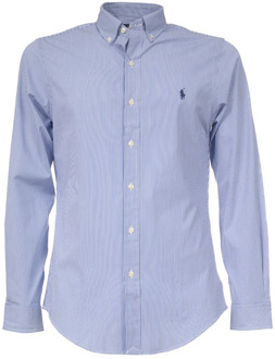 Ralph Lauren Slim-Fit Formeel Katoenen Overhemd Polo Ralph Lauren , Blue , Heren - 2XL
