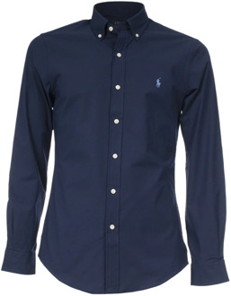 Ralph Lauren Slim-Fit Katoenen Overhemd met Button-Down Kraag Polo Ralph Lauren , Blue , Heren - S