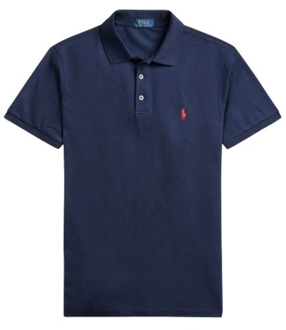 Ralph Lauren Slim Fit Korte Mouw Polo Shirt Polo Ralph Lauren , Blue , Heren - 2Xl,Xl,L,M,S