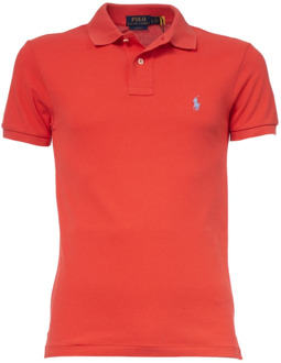 Ralph Lauren Slim-Fit Korte Mouw Polo Shirt Polo Ralph Lauren , Red , Heren