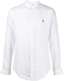 Ralph Lauren Slim-Fit Linnen Overhemd Ralph Lauren , White , Heren - 2Xl,Xl,L,M,S
