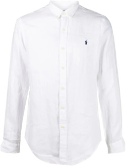 Ralph Lauren Slim-Fit Linnen Overhemd Ralph Lauren , White , Heren - 2Xl,Xl,L,M,S