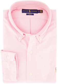 Ralph Lauren Slim fit overhemd in roze met fijn motief Lichtroze