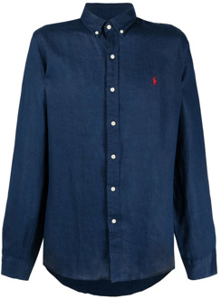 Ralph Lauren Slim fit overhemd van linnen Donkerblauw - M