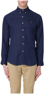 Ralph Lauren Slim fit overhemd van linnen Donkerblauw - M