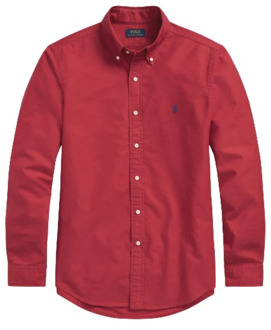 Ralph Lauren Slim Fit Oxford Overhemd in Sunrise Red Polo Ralph Lauren , Red , Heren