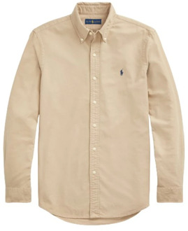 Ralph Lauren Slim Fit Oxford Overhemd in Surrey Tan Polo Ralph Lauren , Beige , Heren - 2Xl,Xs
