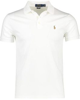 Ralph Lauren slim fit polo met logo wit