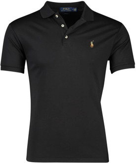 Ralph Lauren slim fit polo met logo zwart - XL