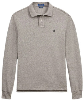 Ralph Lauren Slim Fit Polo Shirt met Lange Mouwen in Grijs Polo Ralph Lauren , Gray , Heren - XL