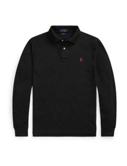 Ralph Lauren Slim Fit Polo Shirt met Lange Mouwen in Zwart Polo Ralph Lauren , Black , Heren - XL