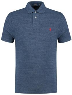 Ralph Lauren Slim fit polo van katoen met logoborduring Staalblauw - XL