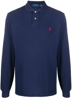 Ralph Lauren Slim fit polo van piqué katoen Donkerblauw - XXL