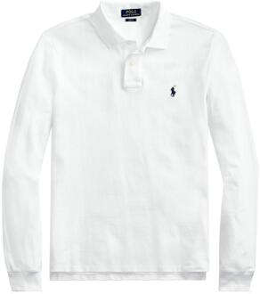 Ralph Lauren Slim fit polo van piqué katoen met lange mouw Wit