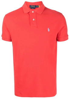 Ralph Lauren Slim Fit Poloshirt met geborduurd logo Ralph Lauren , Red , Heren - L,S,Xs