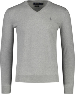 Ralph Lauren Slim fit pullover van Pima katoen Grijsmele