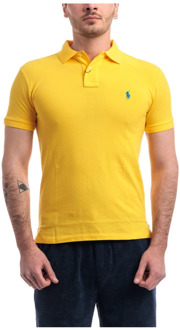 Ralph Lauren Slim Katoenen Polo Shirt Polo Ralph Lauren , Yellow , Heren - Xl,L,M,S
