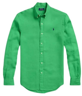 Ralph Lauren Slim Linnen Overhemd Polo Ralph Lauren , Green , Heren - 2Xl,Xl,L,M,S,Xs