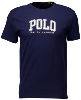 Ralph Lauren Stijlvol Donkerblauw T-Shirt met Logo Ralph Lauren , Blue , Heren - Xl,L,M,S