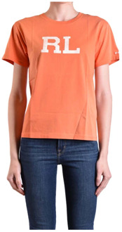 Ralph Lauren Stijlvolle T-shirts voor Mannen en Vrouwen Ralph Lauren , Orange , Dames - M,Xs