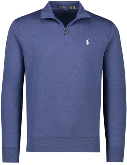 Ralph Lauren Sweater met Rits Derby Blue Heather - M - Heren