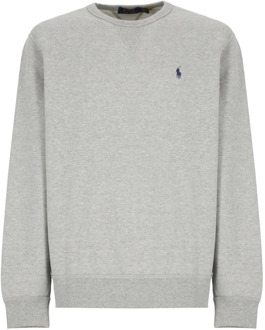 Ralph Lauren Sweater met ronde hals en logoborduring Grijsmele