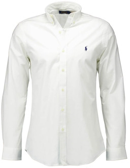 Ralph Lauren Tijdloos Wit Slim Fit Polo Overhemd met Klassieke Kraag Ralph Lauren , White , Heren - Xl,L,M,S