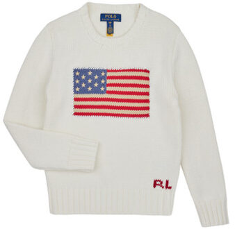 Ralph Lauren Trui Polo Ralph Lauren FLAG CN SWTR-TOPS-SWEATER" Wit - 8 Jahre,10 / 12 Jahre,18 / 20 Jahre