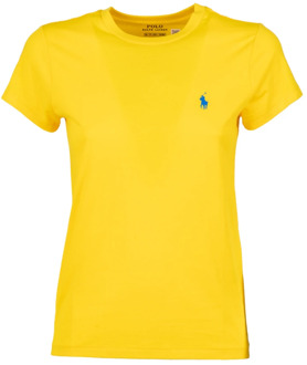 Ralph Lauren Vintage Katoenen Logo T-Shirt Polo Ralph Lauren , Yellow , Dames - L,M,S