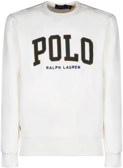 Ralph Lauren Wit Logo Print Sweatshirt Ralph Lauren , White , Heren - 2XL